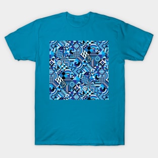 blue patterns T-Shirt